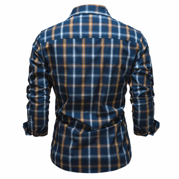 Men's Fashion Plaid Long-Sleeved Shirt
