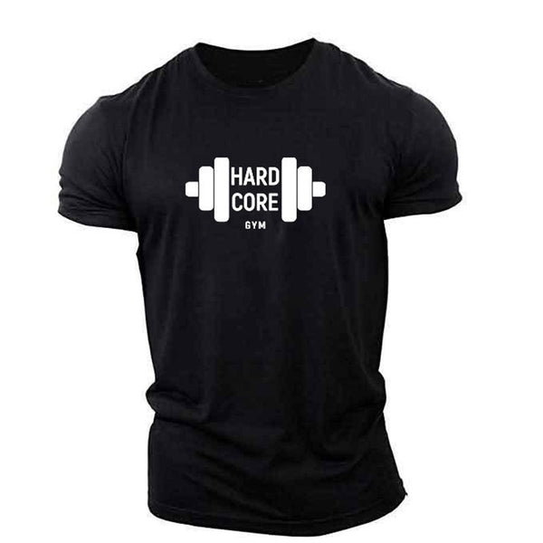 Men's Plus Size Fitness Barbell T-Shirt