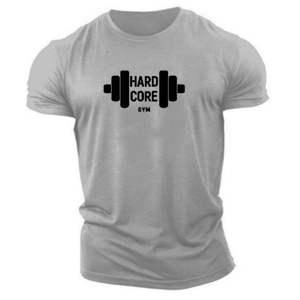 Men's Plus Size Fitness Barbell T-Shirt