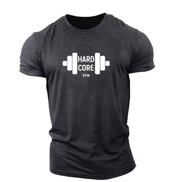 Men's Plus Size Fitness Barbell T-Shirt