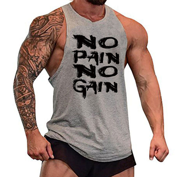 Men's NO PAIN NO GAIN Loose Trendy Sleeveless T-shirt