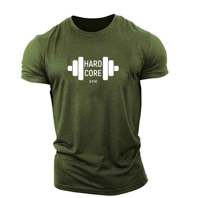 Men's Plus Size Fitness Barbell T-Shirt