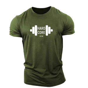 Men's Plus Size Fitness Barbell T-Shirt