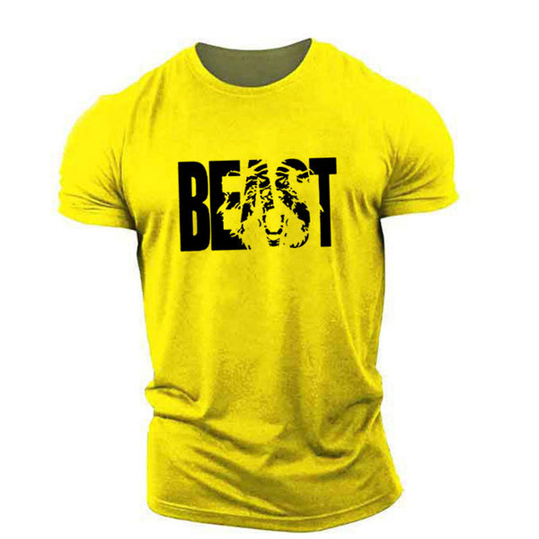 yellow Men's Short Sleeve BEAST T-shirt