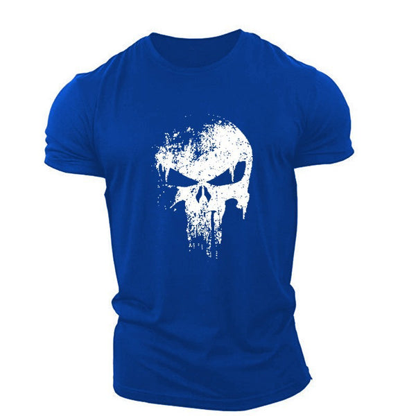 Men's Fitness Skull Graphic Workout T Shirts