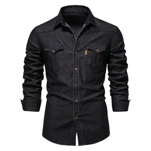 Men's Denim Non-Ironing Shirt (S-4XL)
