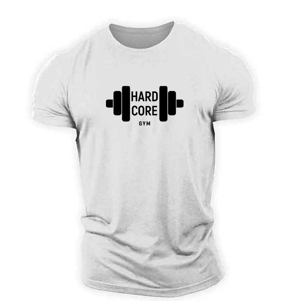 Men's Plus Size Fitness Barbell T-Shirt