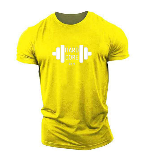 Men's Plus Size Fitness Barbell T-Shirt