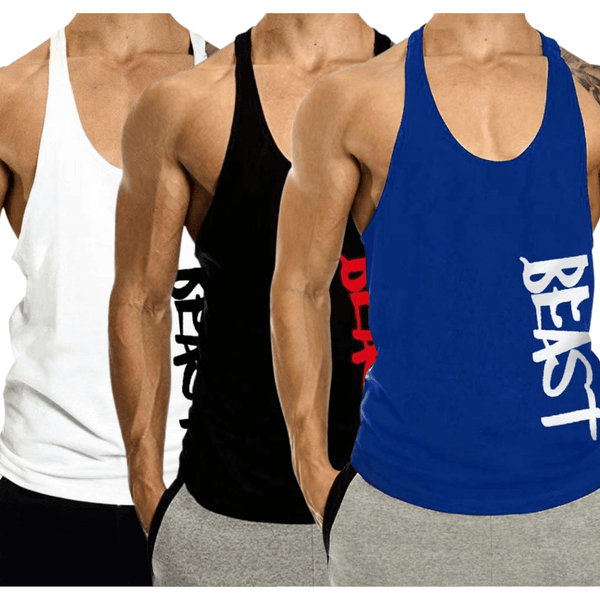 3 PACK Beast Printed Workout Tank Tops